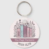 Personalized Book Club Floral Sleutelhanger (Voorkant)