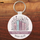 Personalized Book Club Floral Sleutelhanger (Voorkant)