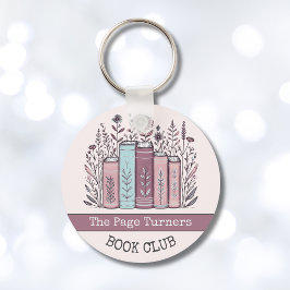 Personalized Book Club Floral Sleutelhanger