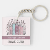 Personalized Book Club Floral Sleutelhanger (Achterkant)