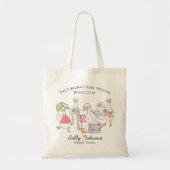 Personalized Book Club Tote Bag with Cute Geese (Voorkant)