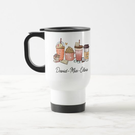 Personalized Book & Coffee Day Mug – Custom Name  Reisbeker (Links)