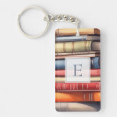 Personalized Book Lover Monogram  Sleutelhanger (Voorkant)