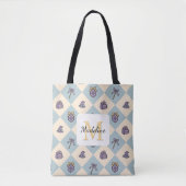 Personalized Bookish Girl Academy Wizard Blue Tote Bag (Voorkant)