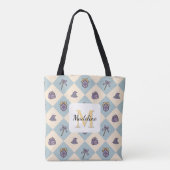 Personalized Bookish Girl Academy Wizard Blue Tote Bag (Achterkant)
