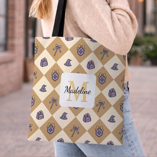 Personalized Bookish Girl Academy Wizard Gold Tote Bag