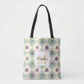 Personalized Bookish Girl Academy Wizard Green Tote Bag (Voorkant)