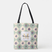 Personalized Bookish Girl Academy Wizard Green Tote Bag (Achterkant)