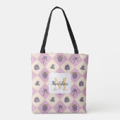 Personalized Bookish Girl Academy Wizard Pink Tote Bag (Achterkant)