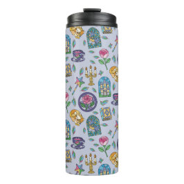 Personalized Bookish Girly Cat Beauty Purple Name Thermosbeker