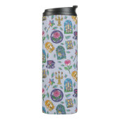 Personalized Bookish Girly Cat Beauty Purple Name Thermosbeker (Gedraaid links)