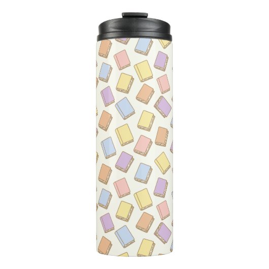 Personalized Bookish Girly Cream Cute Bow Name Thermosbeker (Voorkant)