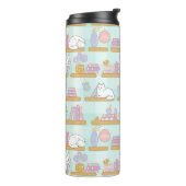 Personalized Bookish Girly Cute Cat Name Green Thermosbeker (Gedraaid links)