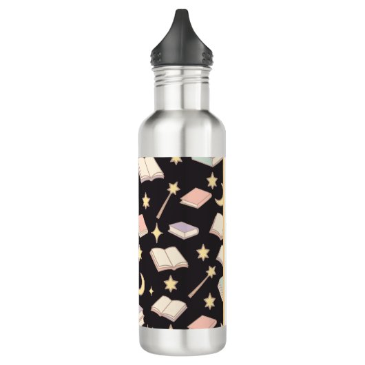 Personalized Bookish Girly Cute Dark Magic Name Waterfles (Links)