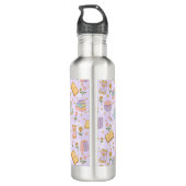 Personalized Bookish Girly Cute Magic Name Purple Waterfles (Achterkant)