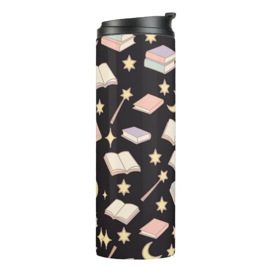 Personalized Bookish Girly Dark Magic Cute Name Thermosbeker (Gedraaid links)