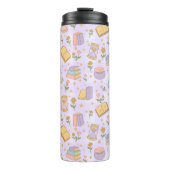 Personalized Bookish Girly Magic Times Purple Name Thermosbeker (Voorkant)