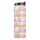 Personalized Bookish Girly Pink Cute Cat Name Thermosbeker (Gedraaid links)