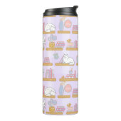 Personalized Bookish Girly Purple Cute Cat Name Thermosbeker (Gedraaid links)