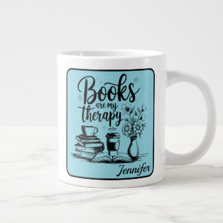 Personalized Books Are My Therapy Bookworms Blue Grote Koffiekop