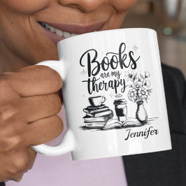 Personalized Books Are My Therapy Bookworms Koffiemok