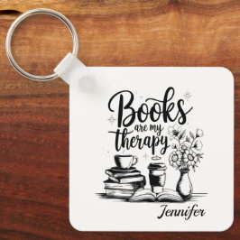 Personalized Books Are My Therapy Bookworms Sleutelhanger