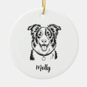 Personalized Border Collie Dog Christmas Keramisch Ornament (Voorkant)