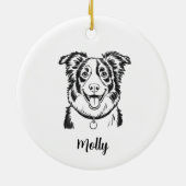 Personalized Border Collie Dog Christmas Keramisch Ornament (Achterkant)