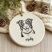 Personalized Border Collie Dog Christmas Keramisch Ornament