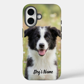 Personalized Border Collie Photo and Name  iPhone 16 Hoesje