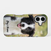 Personalized Border Collie Photo and Name  iPhone 16 Hoesje (Achterkant horizontaal)