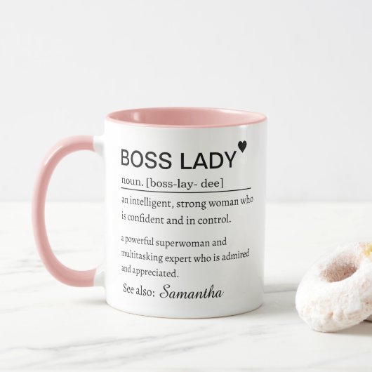 Personalized Boss Lady Definition Mok (Met donut)
