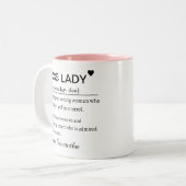Personalized Boss Lady Definition Tweekleurige Koffiemok (Voorkant links)