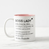 Personalized Boss Lady Definition Tweekleurige Koffiemok (Links)