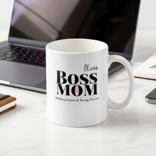 Personalized Boss Mom Mug – Custom Strong Mom Gift Koffiemok
