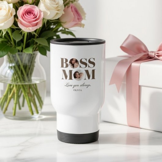 Personalized Boss Mom Photo – Custom MoM Gift Reisbeker