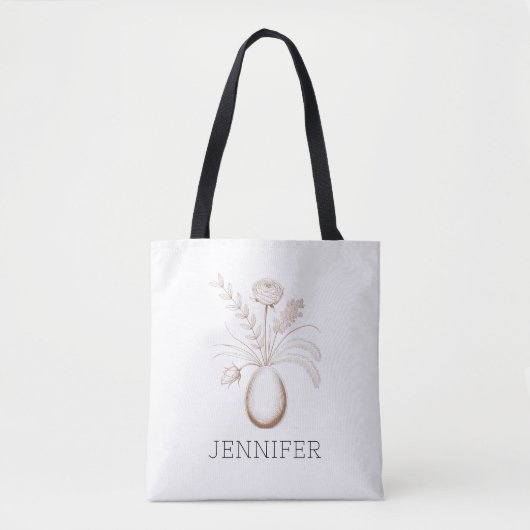 Personalized Botanical Easter Tote Bag  (Voorkant)