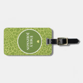 Personalized Botanical Geometric Green Abstract Bagagelabel (Voorkant horizontaal)