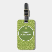 Personalized Botanical Geometric Green Abstract Bagagelabel (Voorkant verticaal)