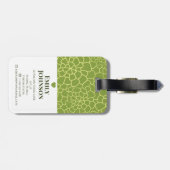 Personalized Botanical Geometric Green Abstract Bagagelabel (Achterkant horizontaal)