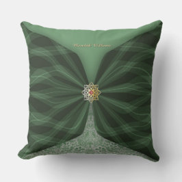 Personalized Botanical Green Textile Illusion Kussen