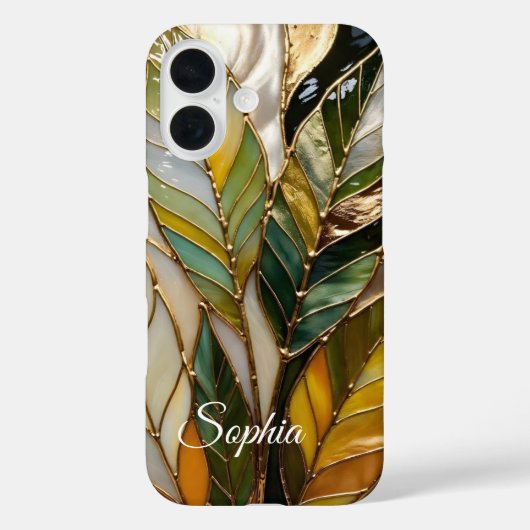 Personalized Botanical Leaves Phone Case (Achterkant)