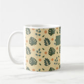 Personalized Botanical Name Cream and Sage Green Koffiemok (Links)