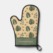 Personalized Botanical Name Cream and Sage Green Ovenwant (Voorkant)