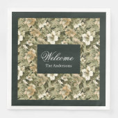 Personalized Botanical Napkins Lux Gold Accent Servet (Voorkant)