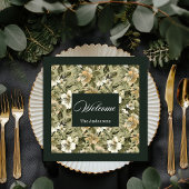 Personalized Botanical Napkins Lux Gold Accent Servet
