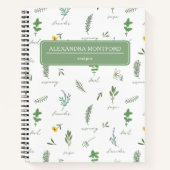 Personalized Botanical Recipe Notebook Notitieboek (Voorkant)