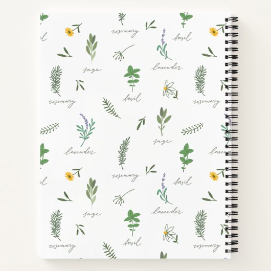 Personalized Botanical Recipe Notebook Notitieboek (Achterkant)