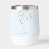 Personalized Botanical Watercolor Monogram Blue (Achterkant)