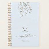 Personalized Botanical Watercolor Monogram Blue Planner (Voorkant)